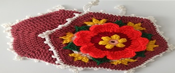 دستگیره بافتنی آشپزخانه دولایه رنگارنگ