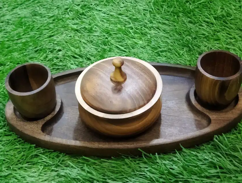 ست قهوه خوری 4 تکه چوپ گردو