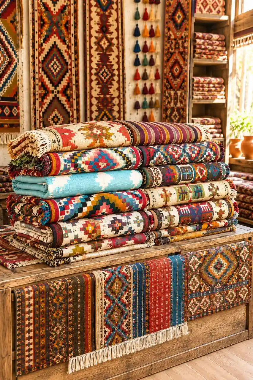 تصویر سازی طرح های گلیم بافی