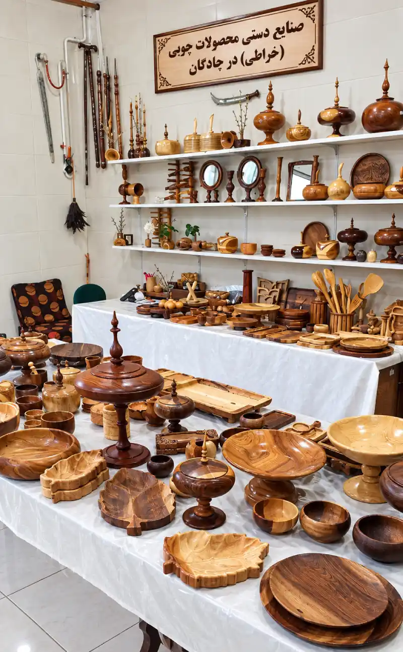 صنایع دستی چوبی و خراطی در چادگان (آقای اسماعیل کرمی)